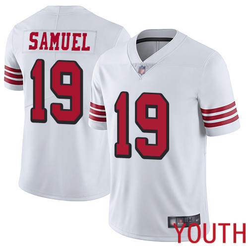 San Francisco 49ers Limited White Youth Deebo Samuel NFL Jersey #19 Rush Vapor Untouchable->youth nfl jersey->Youth Jersey